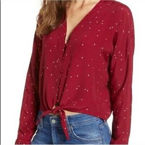 Rails Sloane Red Rogue Gradient Stars Button Front Shirt Women's Size Small S